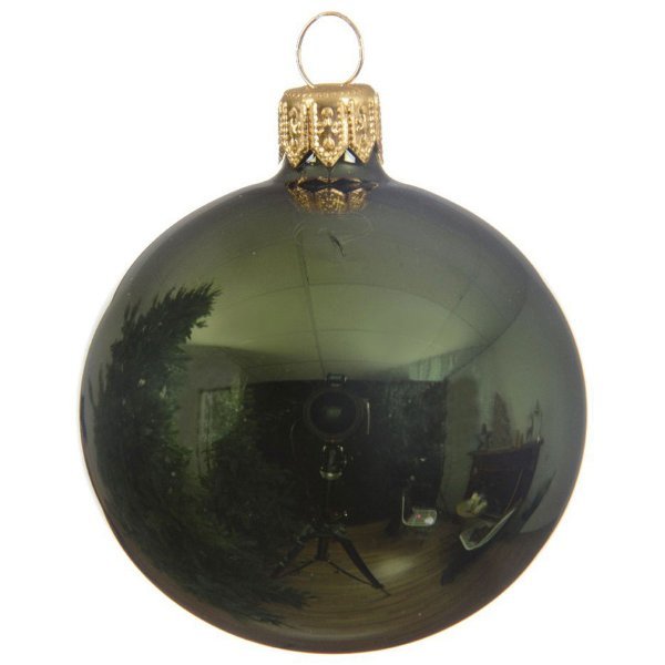 Χριστουγεννιάτικη Γυάλινη Μπάλα Πράσινη Γυαλιστερή (10cm)